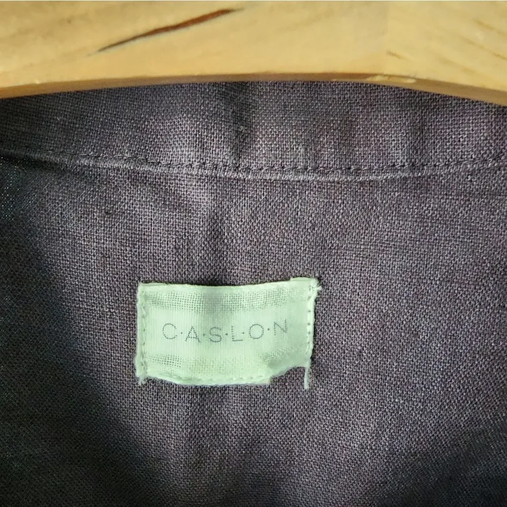 Caslon linen cotton blend snap button paper bag cuffs light jacket